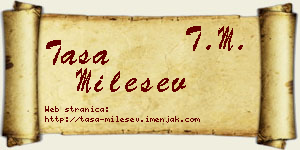 Tasa Milešev vizit kartica
